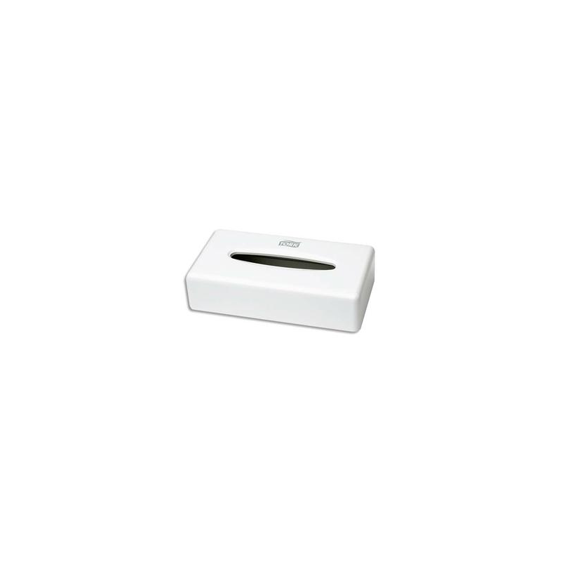 TORK Boîte distributrice F1 Blanche en plastique pour mouchoirs - Dimensions : L25,5 x H6 x P14 cm