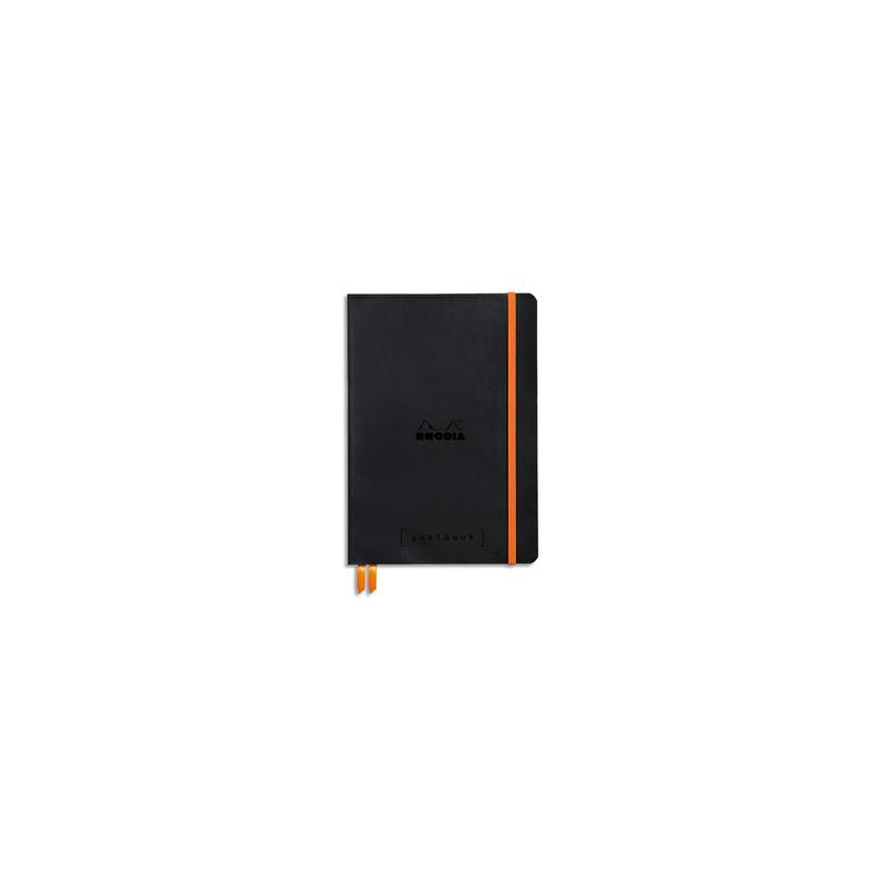 RHODIA Carnet Rhodiarama souple 14,8x21cm 240 pages points Dot / élastique. Couverture simili-cuir Noir