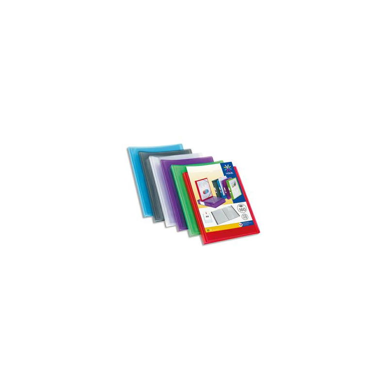 VIQUEL Protège documents personnalisable PROPYGLASS, 160 vues 80 pochettes. Coloris assortis