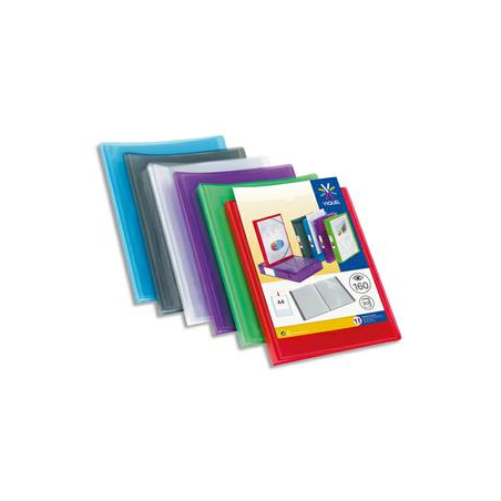 VIQUEL Protège documents personnalisable PROPYGLASS, 160 vues 80 pochettes. Coloris assortis