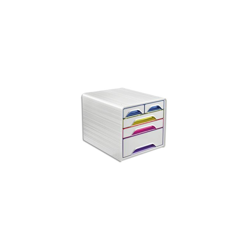 CEP Module de classement SMOOVE Multicolore, 3 tiroirs 24 x 32 cm + 2 petits, L36 x H27,1 x P28,8 cm