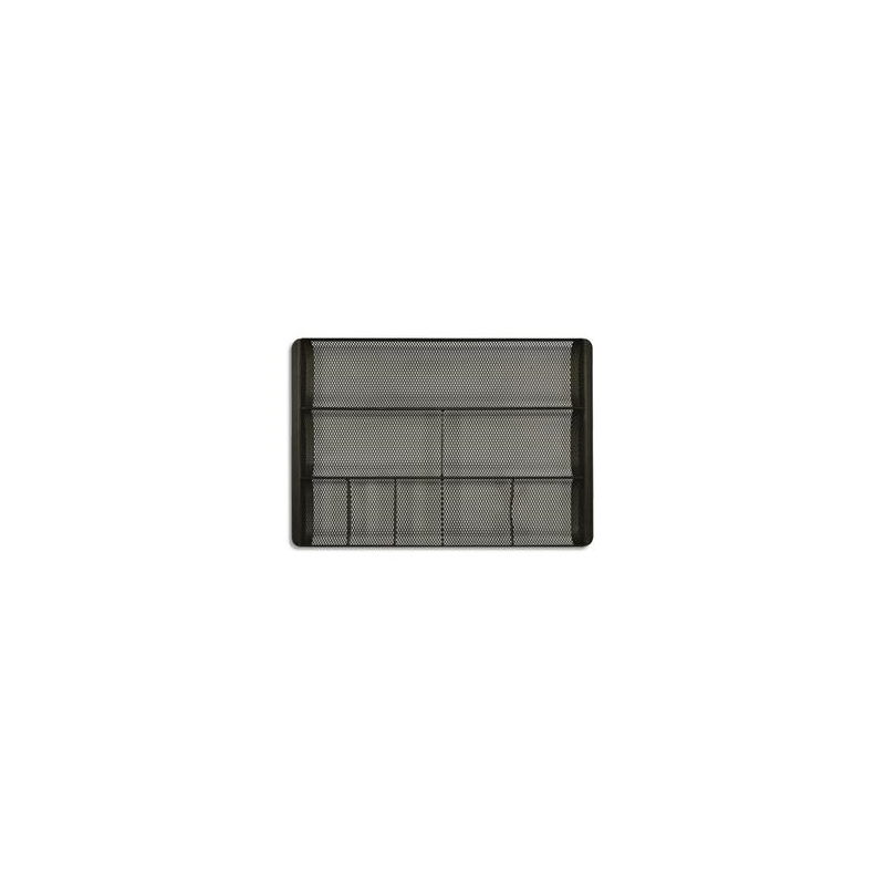 ALBA Organiseur de tiroir MESHORG en métal Mesh Noir 8 cmpt. Dimensions (lxhxp) : 34,5 x 2,5 x 24 cm