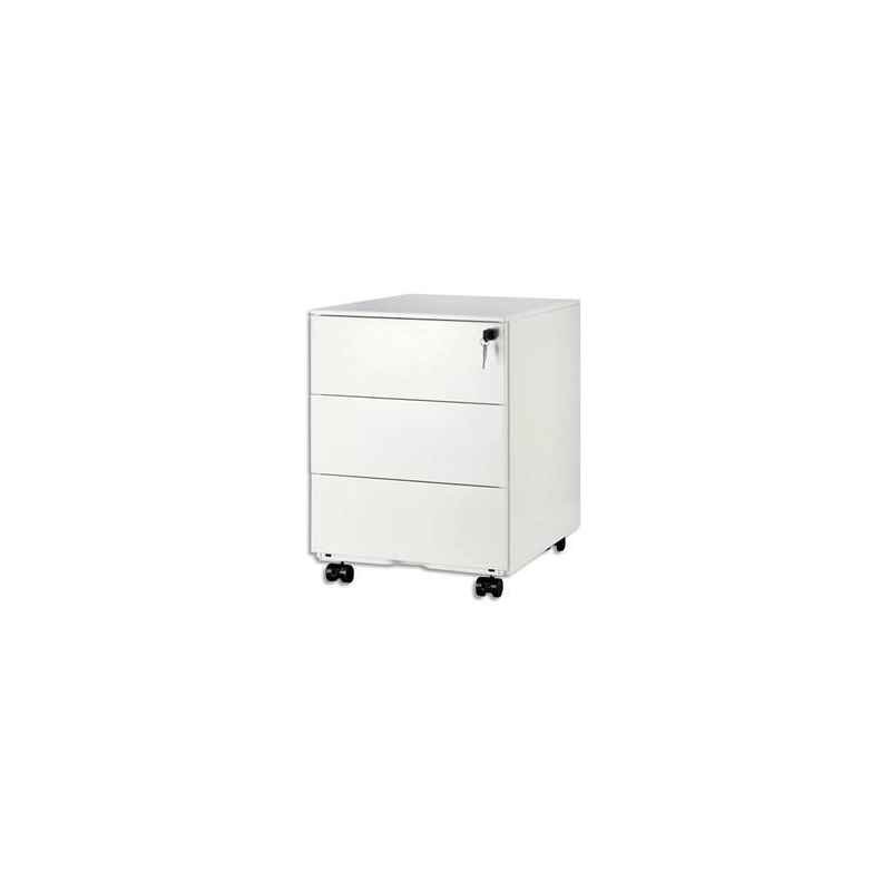 MT INTERNATIONAL Caisson métal 3 tiroirs Blanc MT5 - Dimensions : L42 x H50 x P56,5 cm