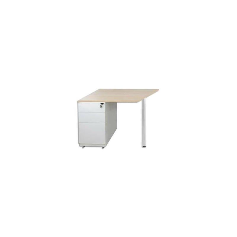 MT INTERNATIONAL Extension pour bureau compact Hêtre Blanc MT5 - Dimensions : L120 x H73 x P60 cm