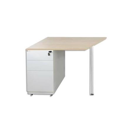 MT INTERNATIONAL Extension pour bureau compact Hêtre Blanc MT5 - Dimensions : L120 x H73 x P60 cm