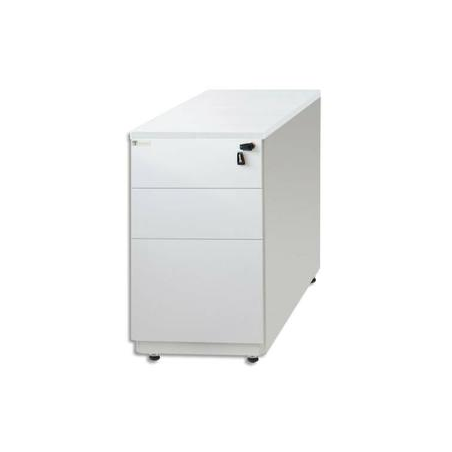 MT INTERNATIONAL Caisson hauteur bureau métal 2t + 1t DS Blanc MT5 - Dimensions : L39 x H76/78 x P60 cm