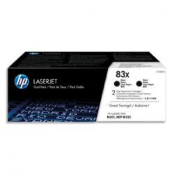 HP Pack de 2 cartouches Laser Noir haute capacité 83X CF283XD