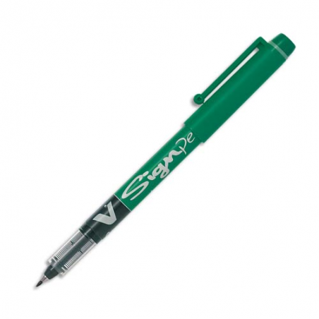 PILOT Stylo-feutre pointe en nylon largeur de trait 0,6 mm encre liquide Verte V-SIGN PEN