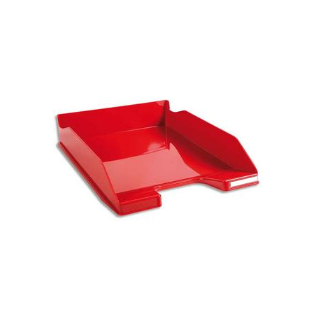 EXACOMPTA Corbeille à courrier 100% DECO Rouge carmin - Dimensions : L 25,5 x H 6,5 x P 34,7 cm