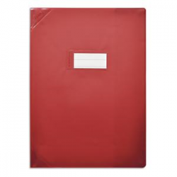 OXFORD Protège-cahier 24x32cm Strong Line opaque 15/100è + coins renforcés (30/100è). Coloris rouge