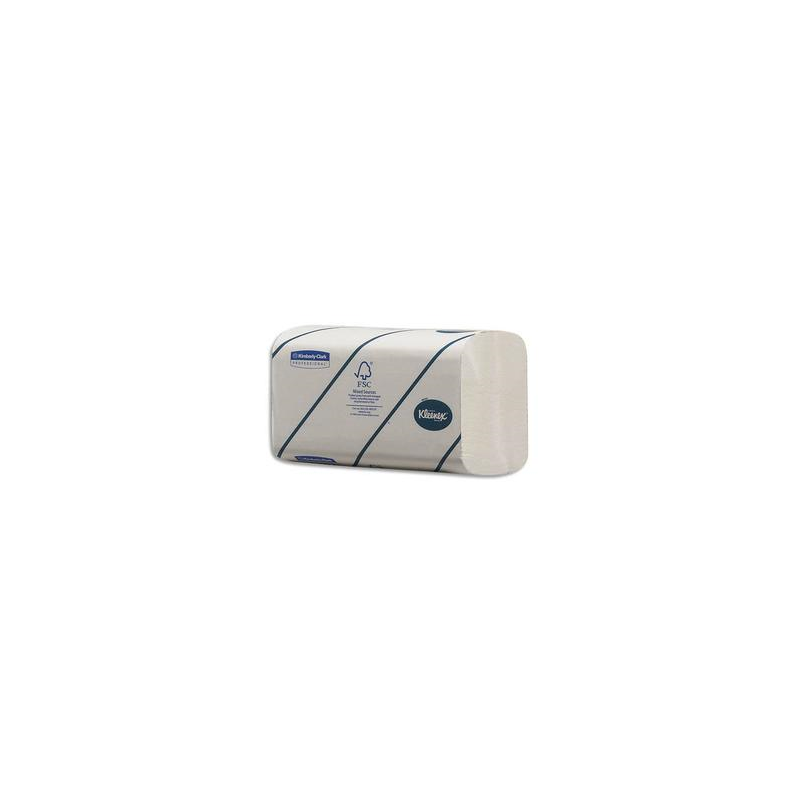KLEENEX Colis de 15 Paquets de 186 Essuie-mains ultra doux 2 plis pliage en Z, Ft 21,5x21,5 cm Blanc