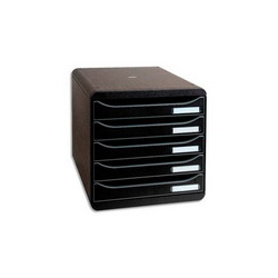 EXACOMPTA Module de classement Big Box Plus 5 tiroirs Noir 34,7x27,8x27,1 cm