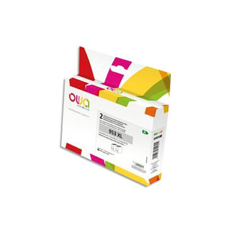 OWA Pack de 2 cartouches compatibles Jet d'encre Noir HP 953XL K10467OW