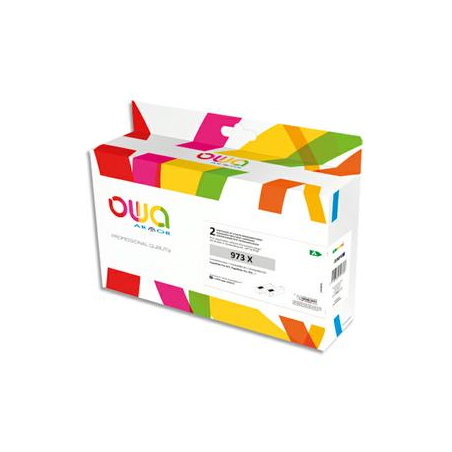 OWA Pack de 2 cartouches compatibles Jet d'encre Noir HP 973X / L0S07AE K10478OW