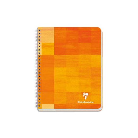 CLAIREFONTAINE Cahier reliure spirale 17x22 cm 180 pages grands carreaux papier 90g