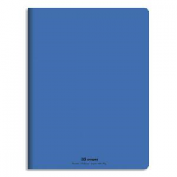 CONQUERANT C9 Cahier piqûre 17x22cm 32 pages 90g grands carreaux Séyès. Couverture polypropylène Bleu