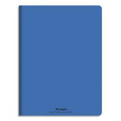CONQUERANT C9 Cahier piqûre 17x22cm 60 pages 90g grands carreaux Séyès. Couverture polypropylène Bleu