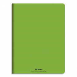 CONQUERANT C9 Cahier piqûre 17x22cm 60 pages 90g grands carreaux Séyès. Couverture polypropylène Vert