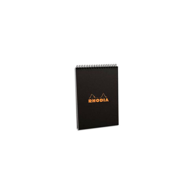 RHODIA Bloc reliure intégrale en-tête couverture Noire n°16 format 14.8x21cm réglure 5x5
