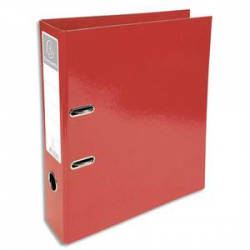 EXACOMPTA Classeur à levier IDERAMA en carton pelliculé. Dos 7 cm. Format A4+. Coloris Rouge
