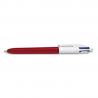 BIC Stylo bille 4 Couleurs Shine corps métallique Rouge