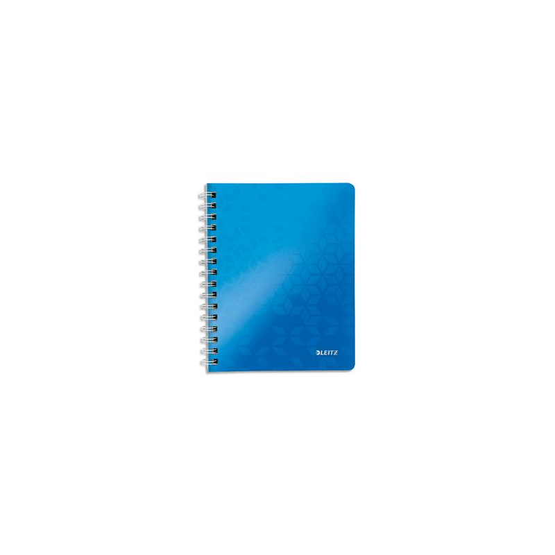 LEITZ Cahier WOW spirales 160 pages détachables 80g A4 5x5. Couverture polypropylène Bleu