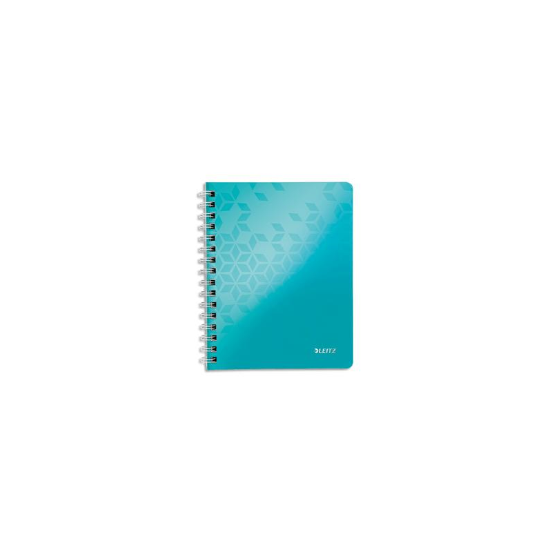 LEITZ Cahier WOW spirales 160 pages détachables 80g A4 5x5. Couverture polypropylène menthe