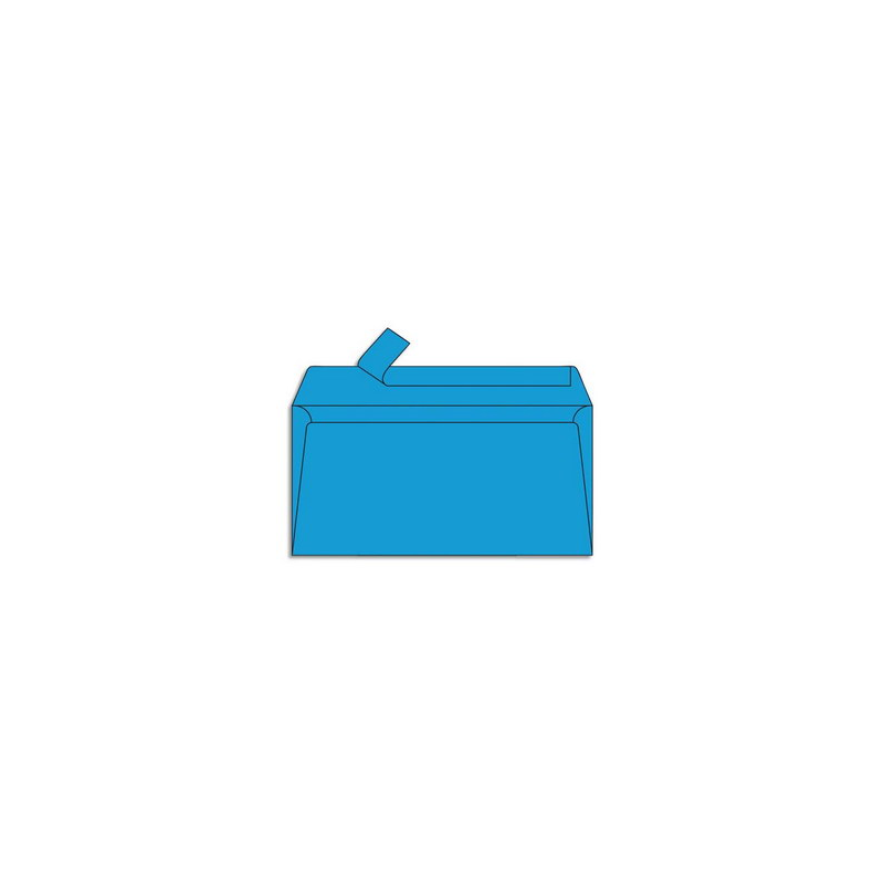 CLAIREFONTAINE Paquet de 20 enveloppes 120g POLLEN 11x22cm (DL). Coloris Bleu turquoise