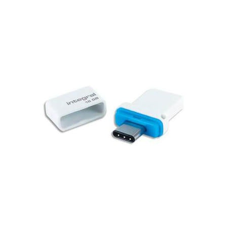 INTEGRAL Clé USB3.0 Bleu 16Go Dual Fusion double connectique Type-C INFD16GBFUSDUAL3.0-C