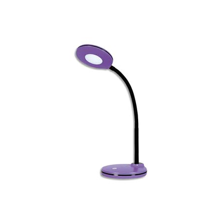 HANSA Lampe led Splash Violet,avec variateur. Dim. Tête D10,5 cm, bras flexible H32 cm, socle D13 cm