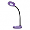 HANSA Lampe led Splash Violet,avec variateur. Dim. Tête D10,5 cm, bras flexible H32 cm, socle D13 cm