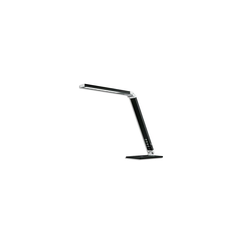 HANSA Lampe led Magic Plus Noir, variateur. Tête L31 x H1,4 x P4 cm, bras H36,5 cm, socle L12,5 x P18,5cm