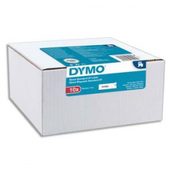 DYMO Pack de 10 rubans D1 Noir/Blanc 12 mm x 7 m 2093097