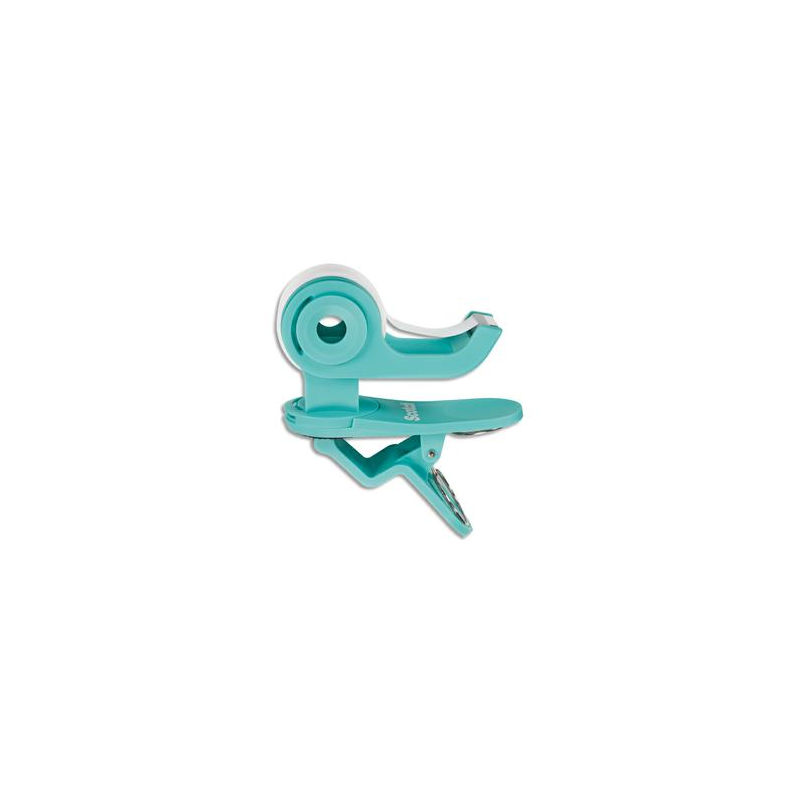SCOTCH Dévidoir Clip Twist Turquoise. Livré avec un ruban Magic 19 mm x 8,89 m