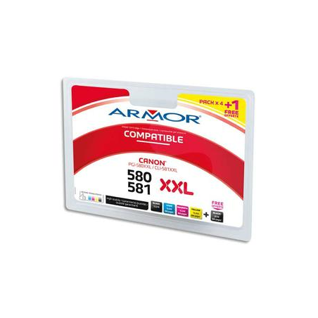 ARMOR Pack de 5 cartouches compatibles Canon PGI580 CLI581XXL bpbcmy B10491R1