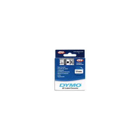 DYMO Ruban D1 Noir/transparent 19MMX7M pour 1000/1000+/2000/3500/4500/5000/5521